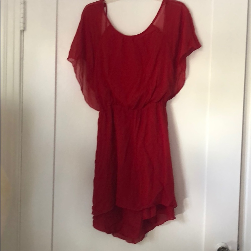 Elizabeth and James backless red silk dress size M
